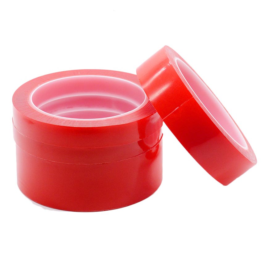 Double Tape Acrylic Transparent 10mm x 3m Merah