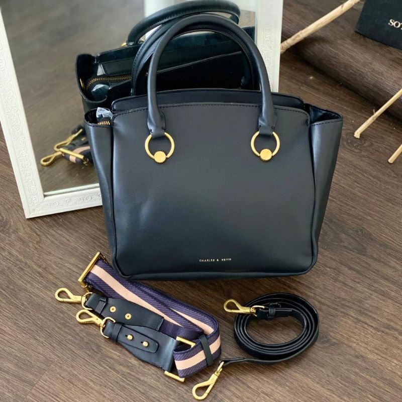 C1150 CK Ring Detail Large Hobo Bag