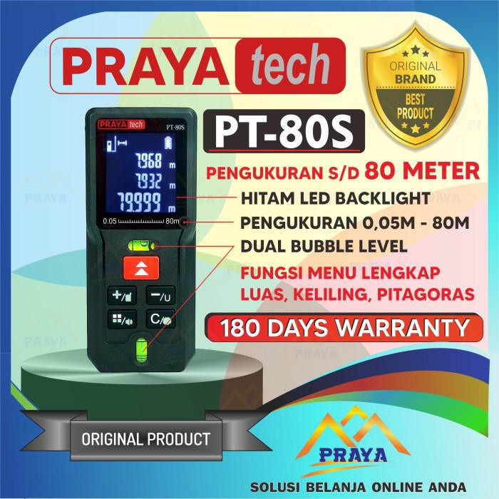 100M Laser Distance Meter / Meteran Laser / Rangefinder / 100 Meter - Pt-80S 80Meter