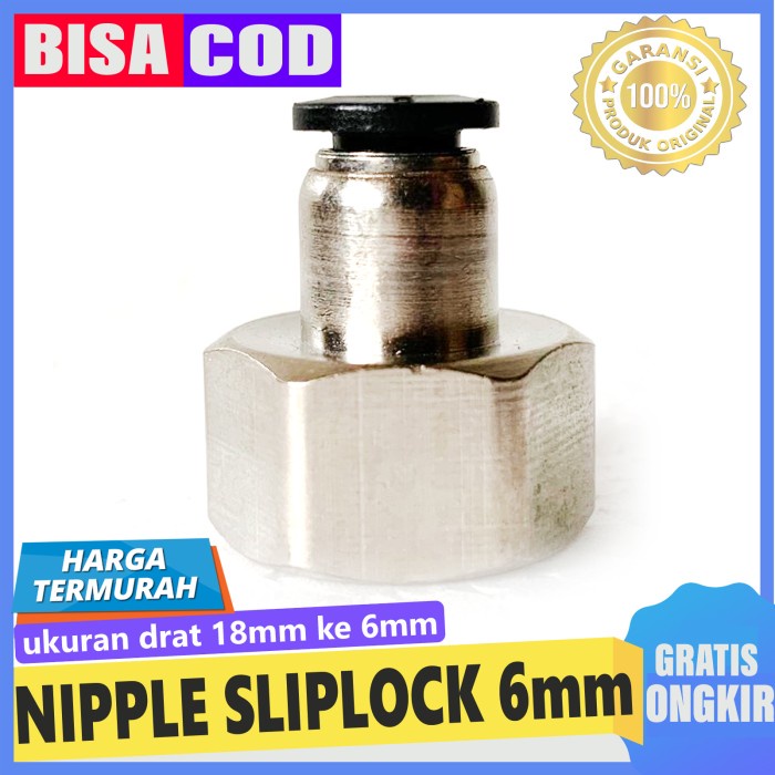 Konektor Pompa DC drat 18mm ke selang PU 6mm