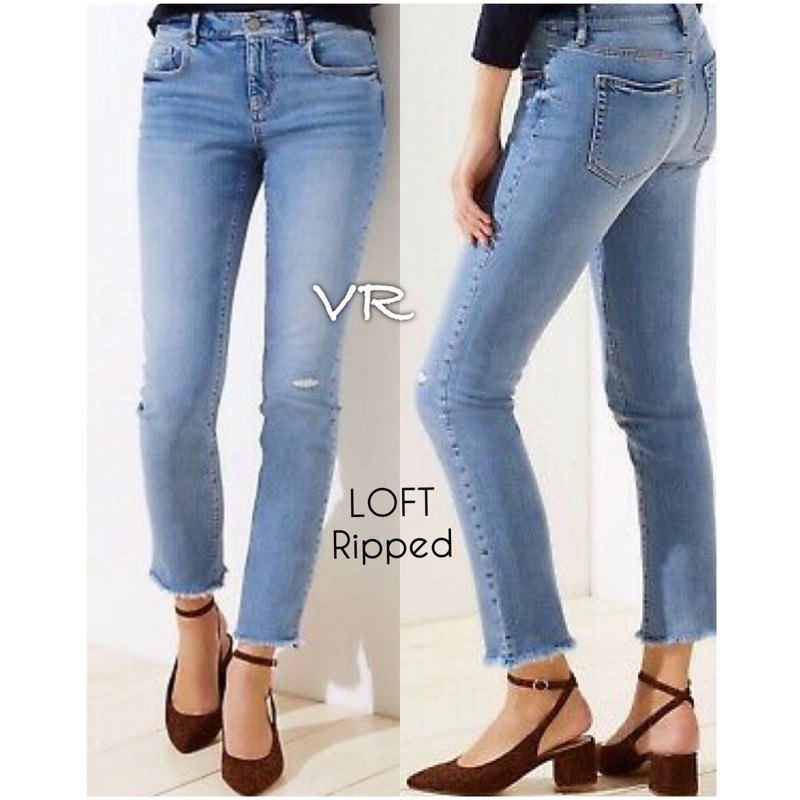 RIPPED JEANS UNFINISH DENIM LOFT