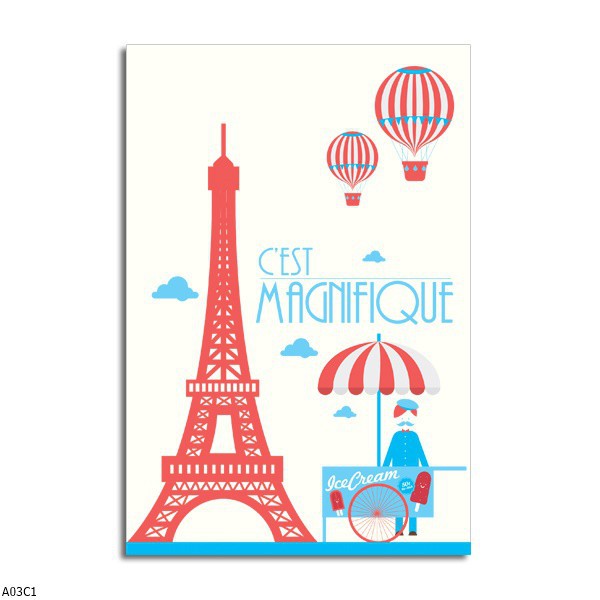 [NEW] Hiasan Dinding / Wall Decoration 13,5cm X 20cm Tema Menara Eiffel A03C