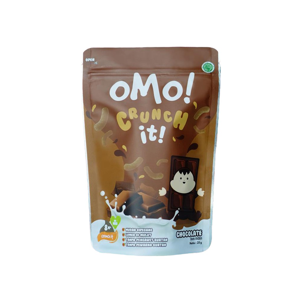 OMO! Crunch It! Chocolate Cokelat Snack Makanan Ringan Camilan Bayi 8M+ 25g