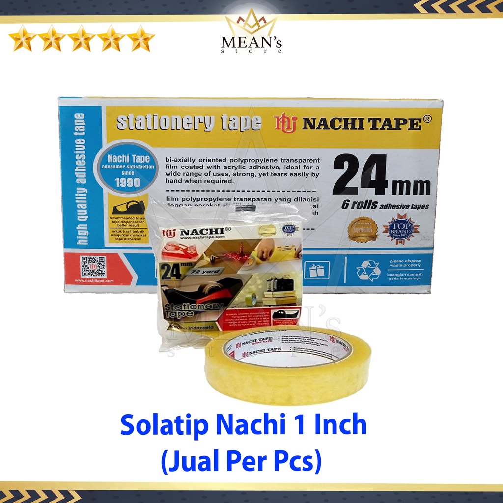 

Solatip Nachi Bening 24mm / Isolasi Nachi 1 Inch / Solasi Satuan