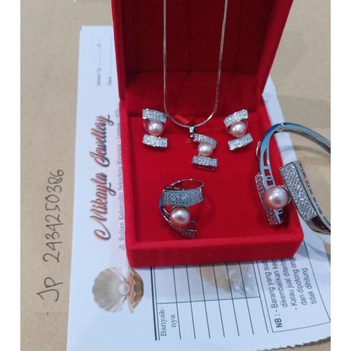 Set lengkap mutiara asli lombok|Perhiasan mutiara asli lombok|Set mutiara asli lombok bersertifikat|
