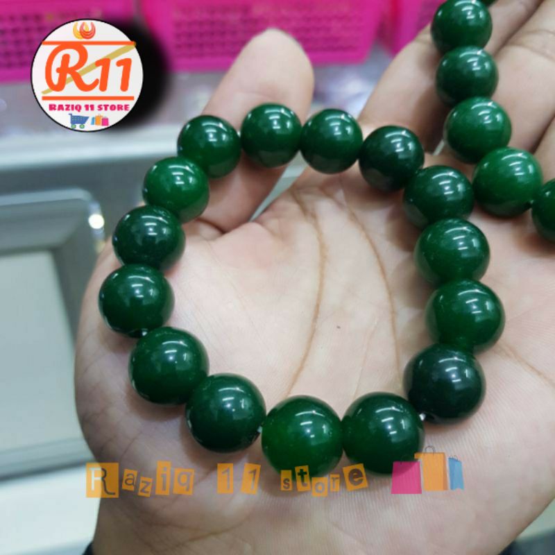 Gelang Batu Giok Asli Natural Warna Hijau