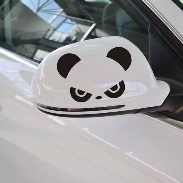 Stiker kaca spion mobil motif panda marah lucu