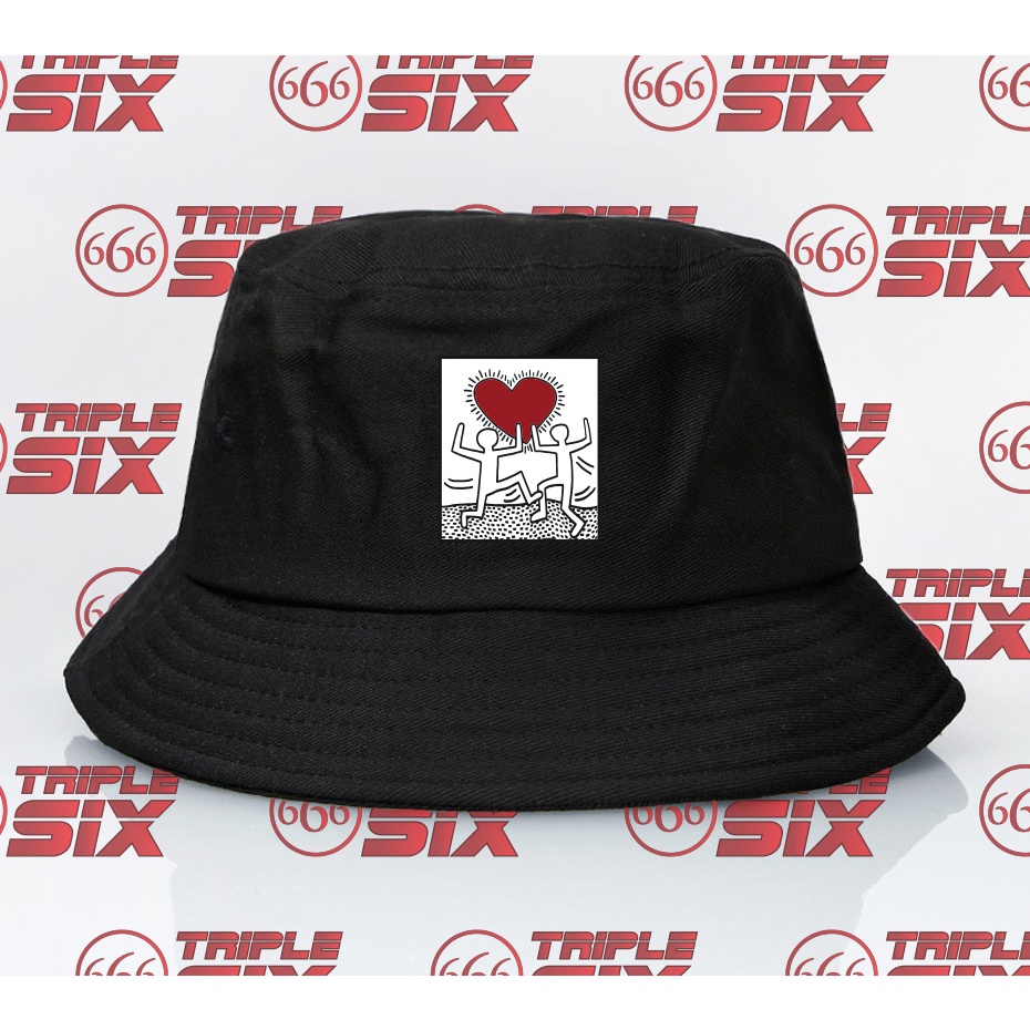Topi Bucket Keith Haring Love Valentine Couple