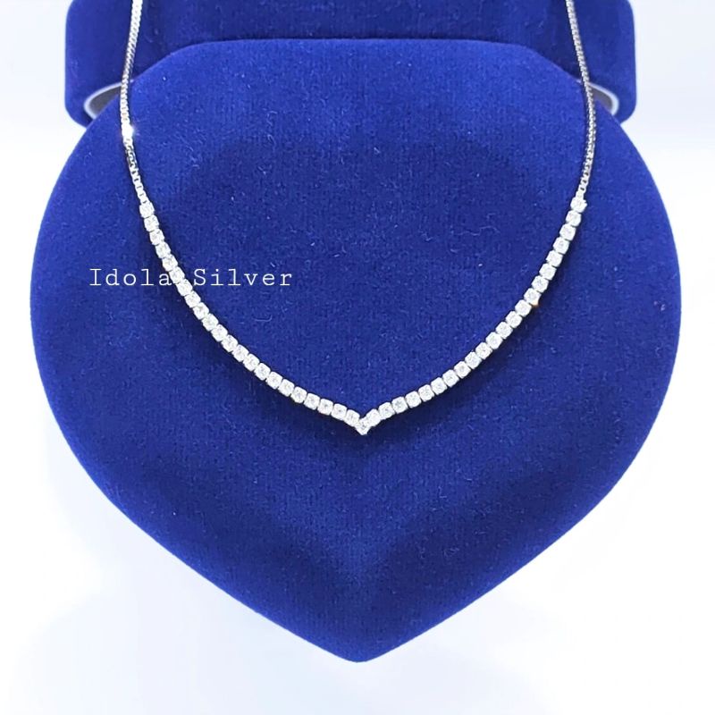 KALUNG PERAK ASLI SILVER 925 LAPIS EMAS PUTIH MODEL KALUNG AUREL/KALUNG NAGITA/KALUNG AYU TINGTING - PERHIASAN PERAK WANITA