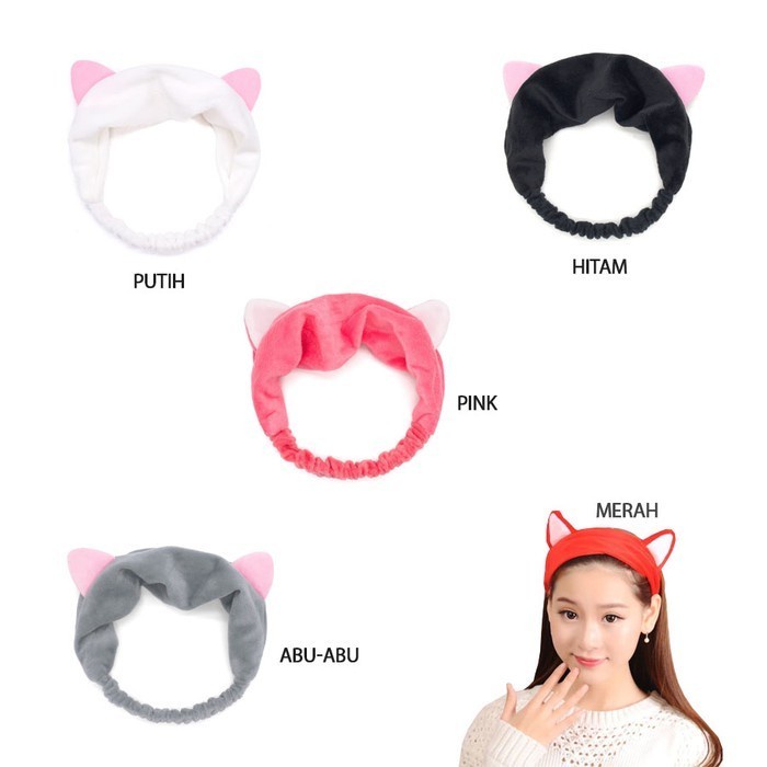 HQ33- Hairband Kitten Bando Masker Motif Kuping Kucing Lucu