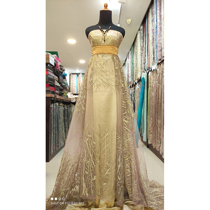 Kain Tile Lace Akar Bridesmaid GOLD
