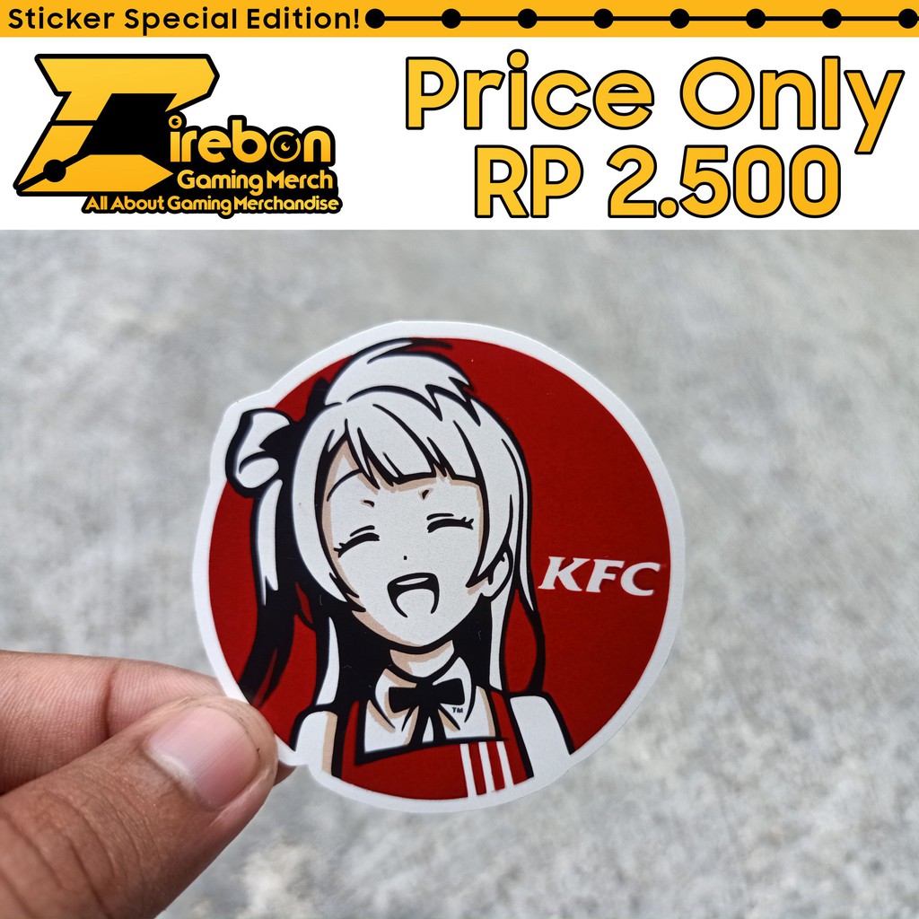 Sticker Stiker Parodi KFC Kotori Fried Chicken Love Live