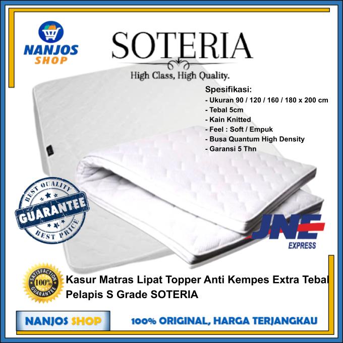 JNE Kasur Matras Lipat Topper Anti Kempes Extra Tebal Pelapis S Grade SOTERIA