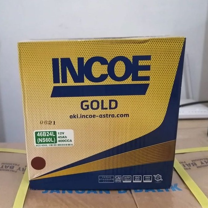 AKI MOBIL NS60L INCOE GOLD (Ertiga, Grand Livina, March, Evalia) 12v 45 amper aki basah