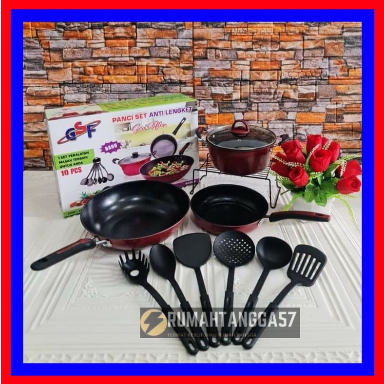 PANCI SET GSF G-2629 / PANCI SET SPATULA GSF 2629 / PANCI SET SERI TEFLON SPATULA 10PCS GSF 2629 / P