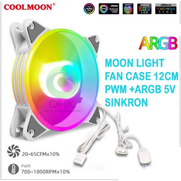 Fan moon light 12cm Sinkron ARGB PWM coolmoon  fan casing COOLMOON