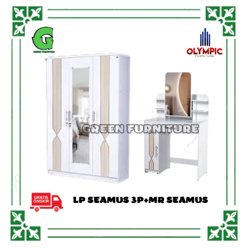 PAKET LEMARI PAKAIAN+ MEJA RIAS LEMARI BAJU CERMIN RIAS OLYMPIC SEAMUS