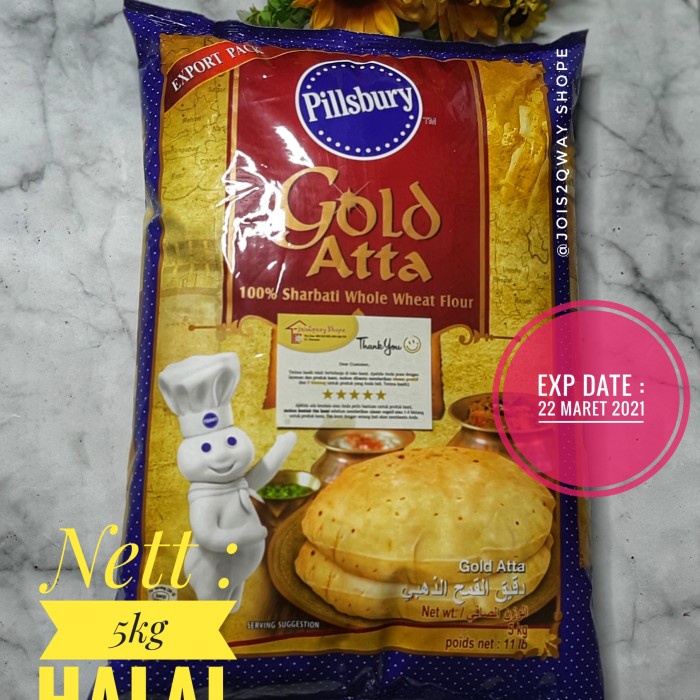 

BISA COD Tepung Gold Atta Pillsbury 5kg