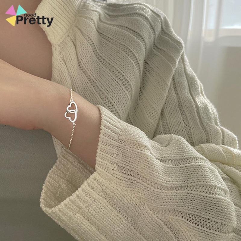Gelang Bentuk Hati Ganda Untuk Wanita - PD