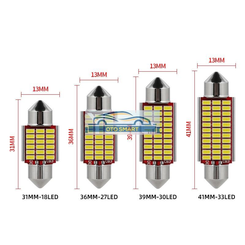 Lampu LED Plafon Kabin Mobil 3014 SMD 31MM 36MM 39MM 41MM Cabin Lampu Mobil Feston