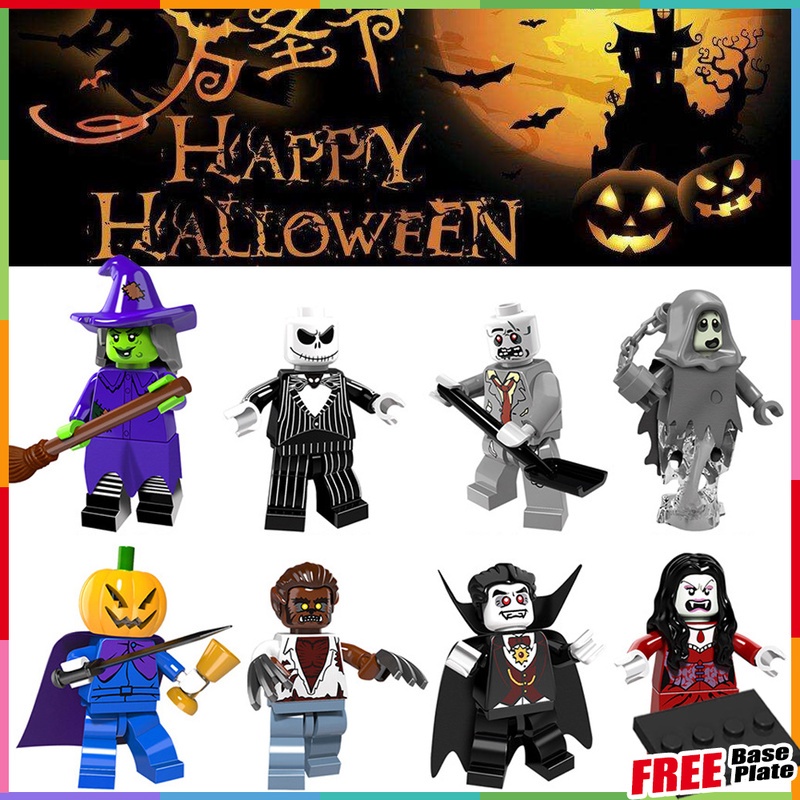 Pg8080 Mainan Action Figure Mini Seri Halloween Labu Hantu Penyihir Werewolf Vampire Queen