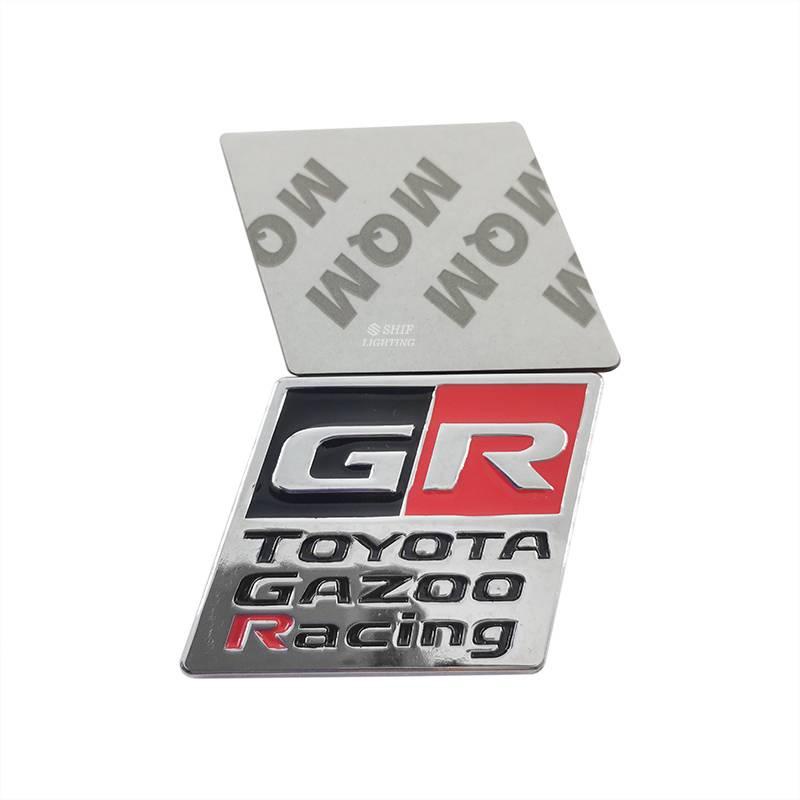 1pc Stiker Emblem Logo GR Toyota Gazoo Racing Bahan Metal Untuk Bagasi Belakang Mobil GR