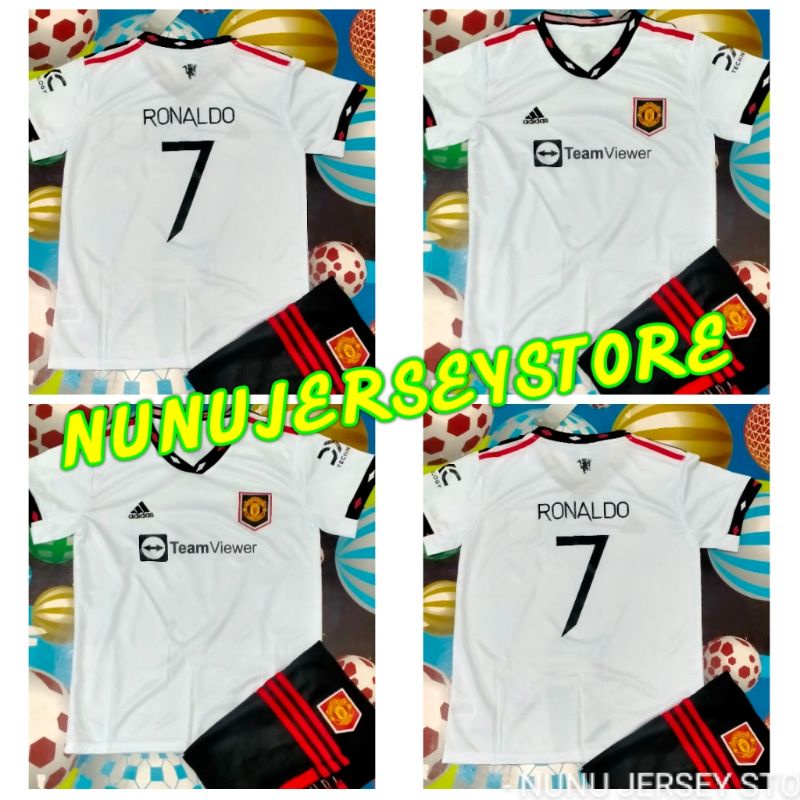 JERSEY BAJU ANAK KIDS MU AWAY MANCHESTER UNITED 2022 2023 GRADE ORI PLUS NAMSET RONALDO 7 BISA CUSTO