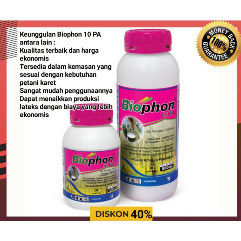 BISA COD] Zat Pengatur Tumbuh ZPT Biophon 10PA perangsang latex getah karet 500ml