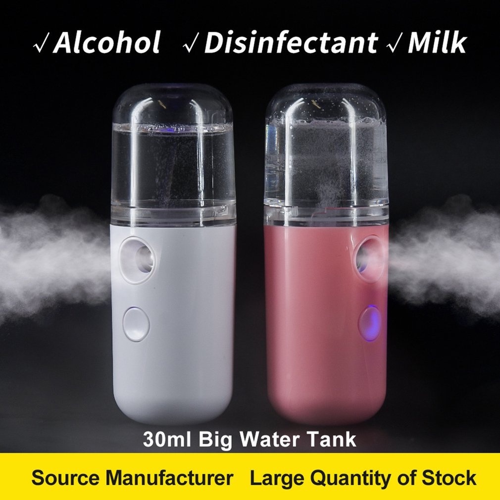 Nano spray bisa di cas usb portable mist spray Mini Nano Sprayer Mist Face Hydrating Handheld Portable Water Spray Humidification humidifier spray bottle Face Moisturizing Sprayer USB Rechargeable Air Humidifier Portable Handheld Water Atomizer 30ml huite