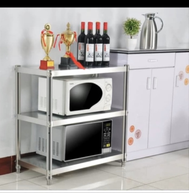 KINBAR - RAK DAPUR STAINLESS PORTABLE STAINLESS 3 SUSUN SERBAGUNA