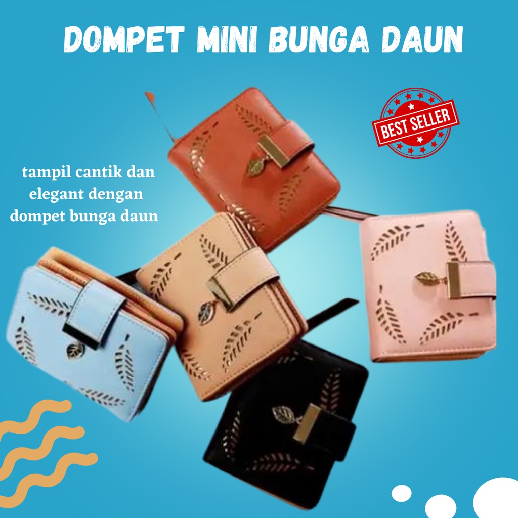 Terbaru Dan Terbaik Dompet Mini Bunga Daun/Dompet Lipat wanita Fashion