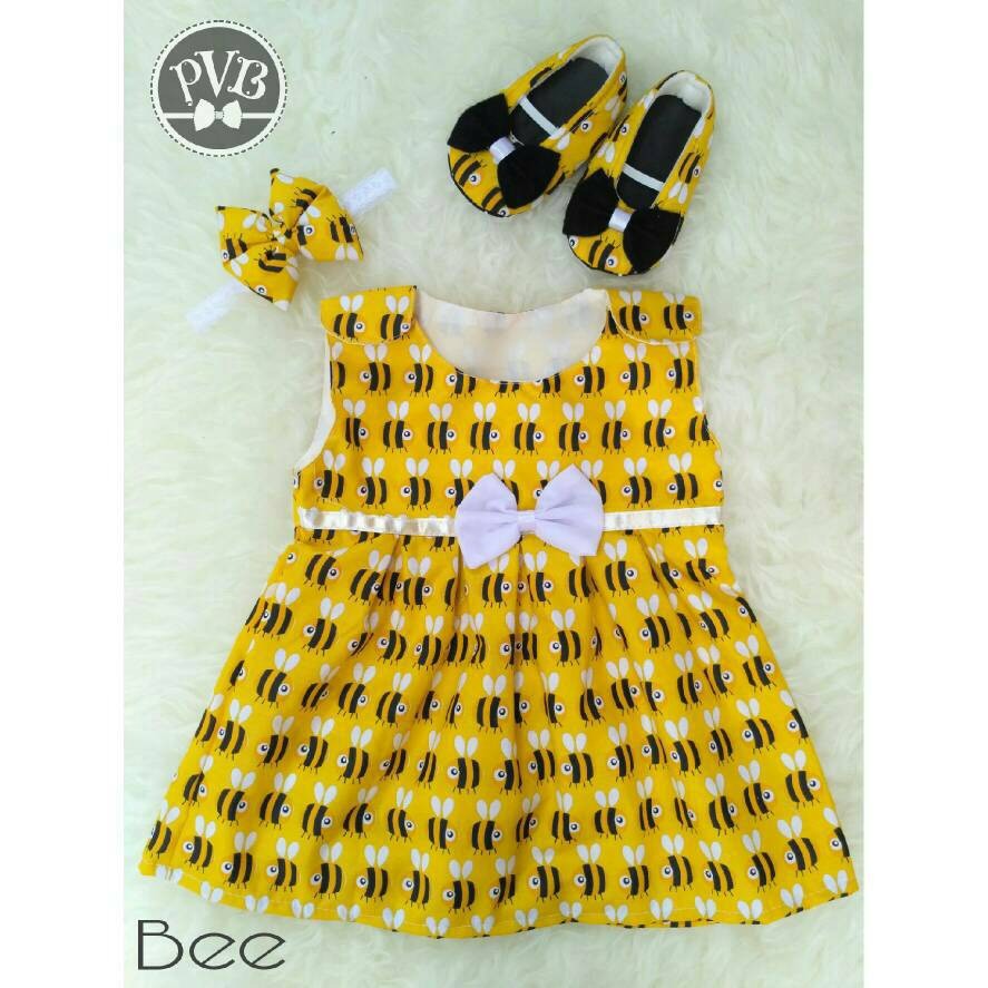 JUAL 1 set baju sepatu bandana dress bayi baby perempuan cewe 2 - 14 bulan TERBARU