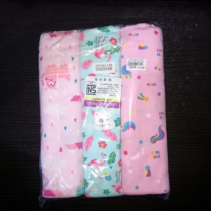 Libby Bedong ukuran 90x110cm Motif Hazy Zoo / Bedong Bayi