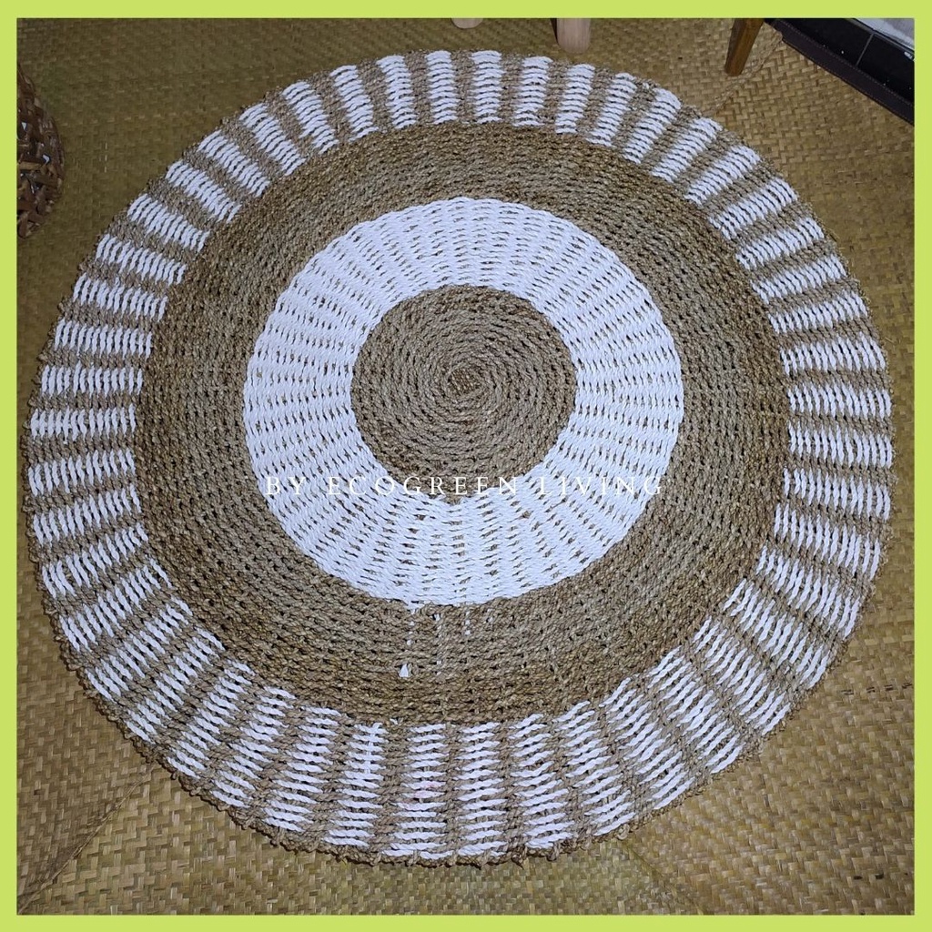 RUG SEAGRASS / KARPET BULAN / TIKAR BULAT / KARPET ANYAMAN MANTUL TERMURAH LEBAY