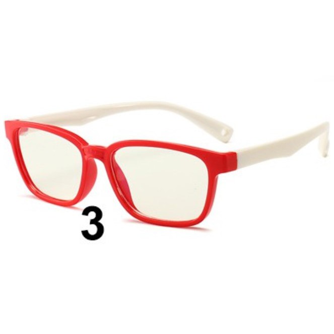 [Bisa COD] Kacamata Anak Anti Radiasi HP, Komputer, Laptop Blue Rays Elastis Bahan Lembut Original-3.Merah Putih