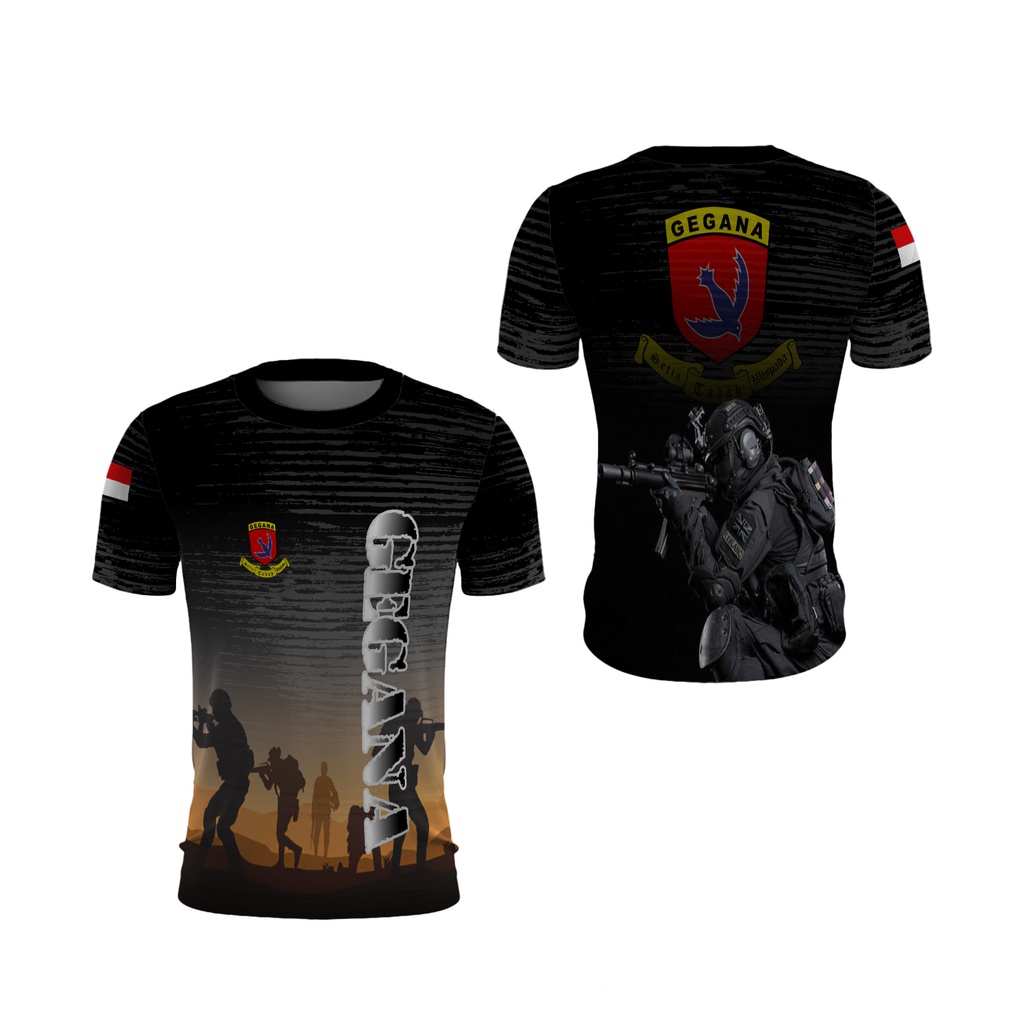 [Riashop] Kaos Gegana Brimob | Kaos Gegana Hitam | Kaos Dryfit Gegana