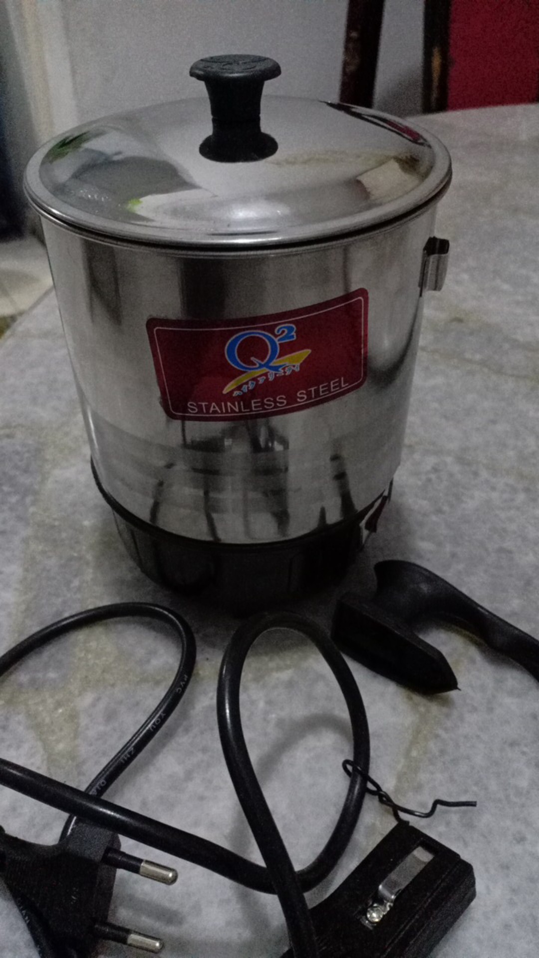 Q2 Mug Elektrik Teko Listrik Stainless 12 Cm Pemanas Air Heater Kettle