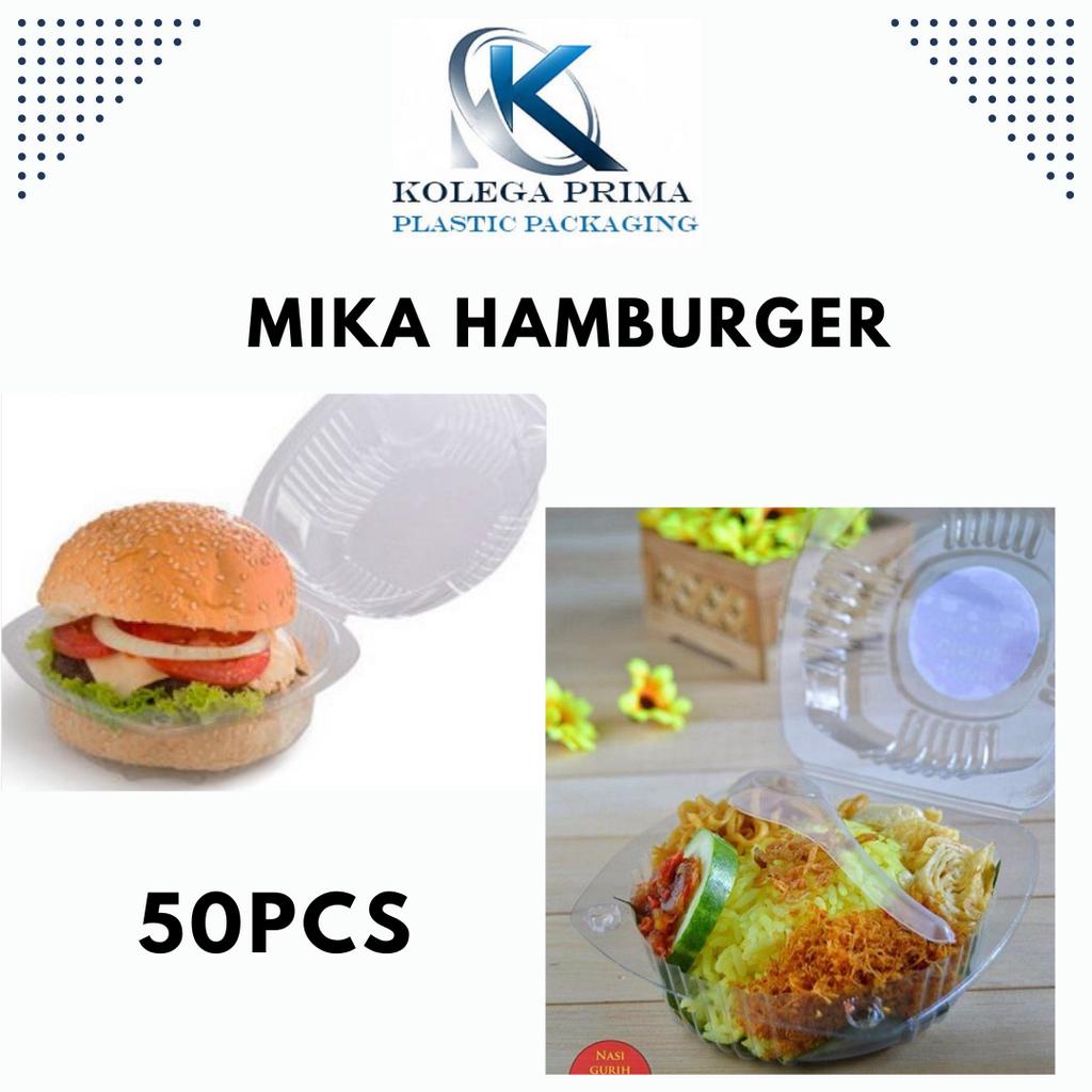 MIKA HAMBURGER/ TRAY BURGER BENING/ MIKA BENTO NASI KUNING/ MIKA DONAT MURAH ISI 50PCS