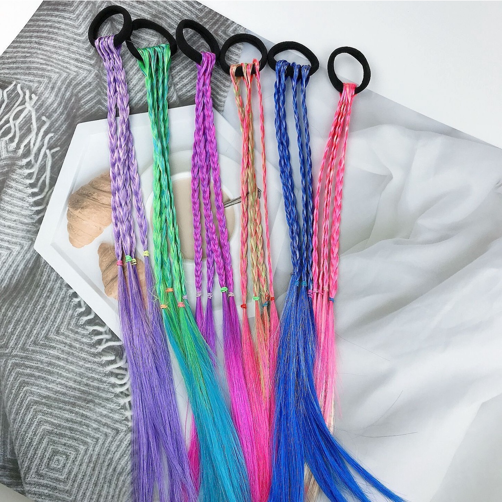 [ACKER] Warna-warni Ponytail Wig Rambut Band / Aksesoris Rambut Untuk Wanita / Gadis