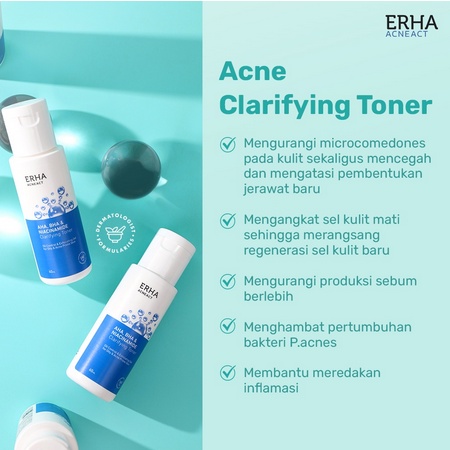 ⭐BAGUS⭐ ERHA Acneact AHA BHA &amp; Niacinamide Clarifying Toner 60mL - Toner Wajah Berjerawat