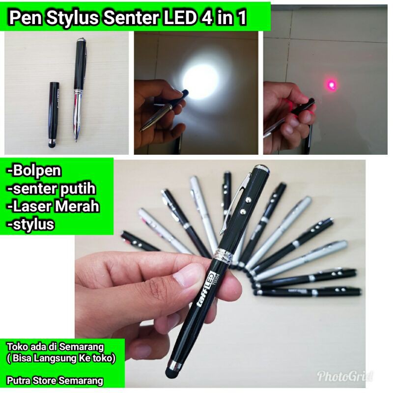 

Senter LED 4 in 1 Laser pointer Pen Stylus Bolpen Tulis