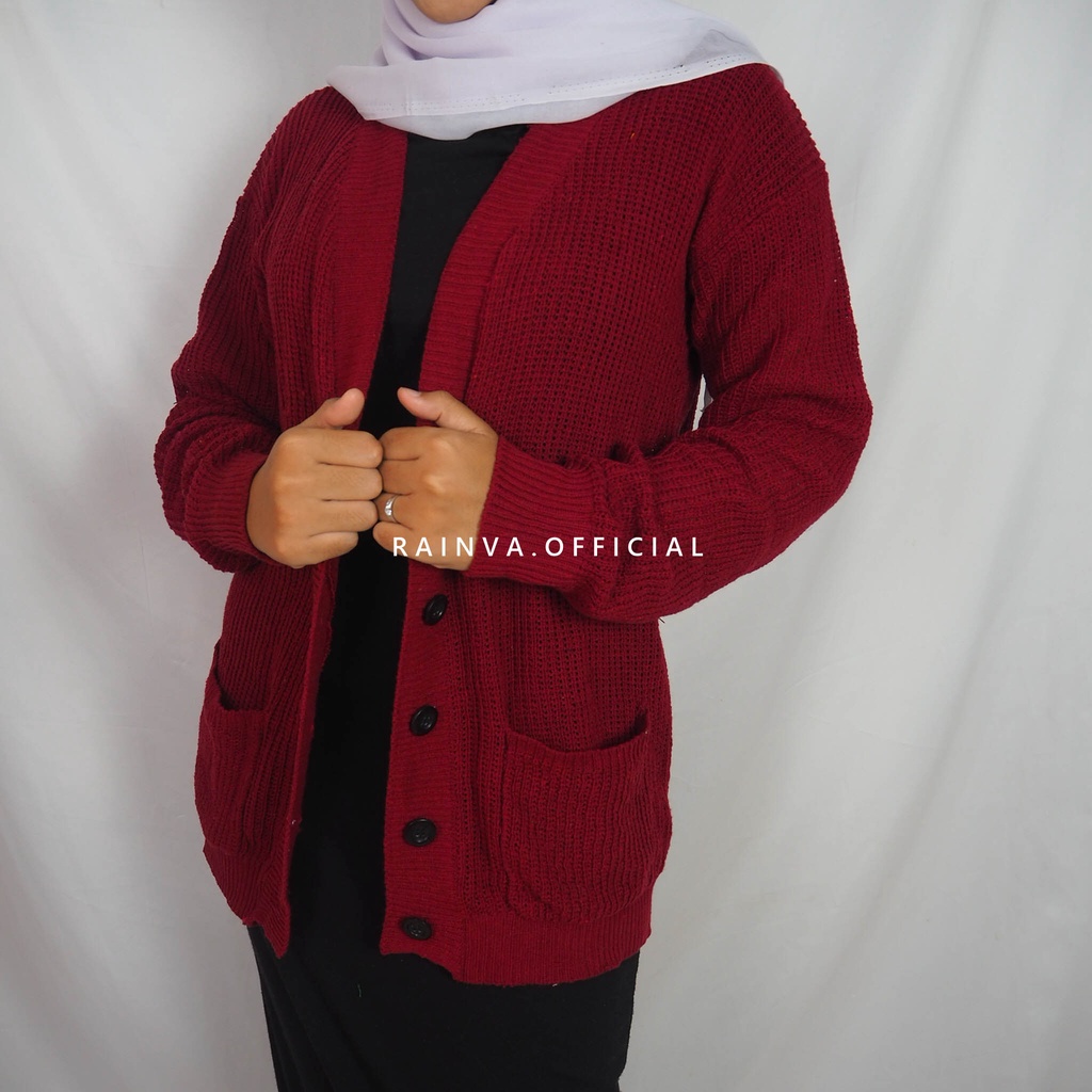 CARDIGAN MERISA RAJUT OVERSIZE TEBAL OUTHER KNIT CARDY CROP KOREAN STYLE