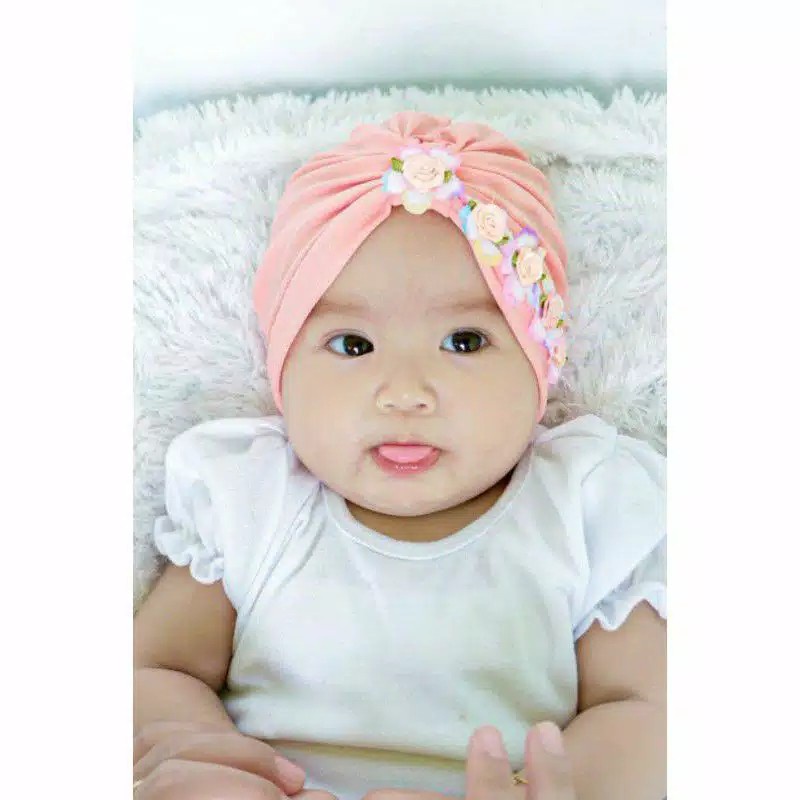 SD - TURBAN ANAK HANA / BANDANA ANAK BAHAN JERSEY USIA 0-3TAHUN BAHAN JERSEY TURBAN BAYI