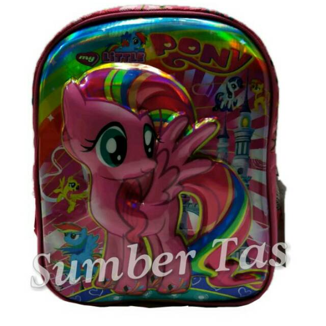 Tas anak Paud-TK kuda pony Gambar timbul glosy
