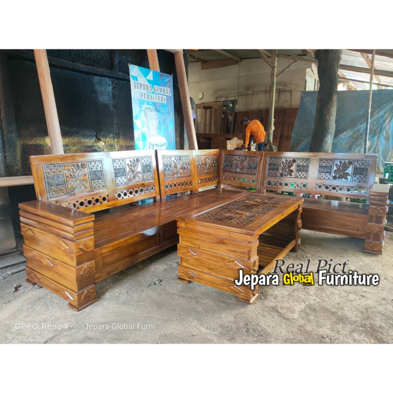 Kursi Tamu sudut minimalis jati Terbaru (kursi jati L,kursi jati murah,kursi tamu cube )