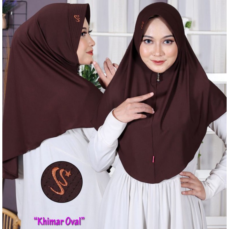 Hijab instan Khimar oval Jersey pet | Bergo Hamidah