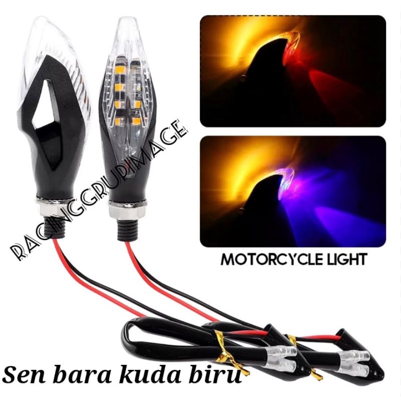 Lampu sen motor variasi running 2 warna led byson rxking vixion dtracker crf wr klx dll harga sepasang