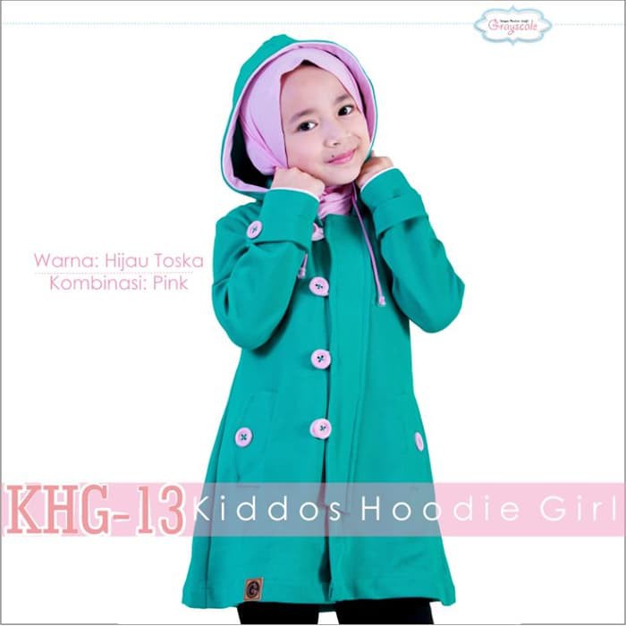 Jaket Anak Perempuan Jaket Anak Cewek Hoodie Hijau Tosca BRANDED