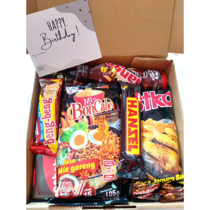 

[Black] Large Gift Box SNACKS Kado Ulang Tahun Wisuda Pernikahan Anniversary Congratulations