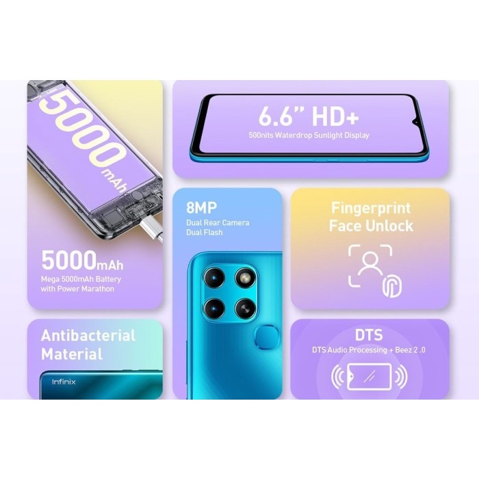 Markas Hp ✪ Bisa Cicil & COD ☑ Hp Infinix Smart 6 2 32 GB - Infinix Smart 6 3 64 GB | Smart 6 Plus NFC 2/32 GB Garansi Resmi Infinix Hp Baru-2